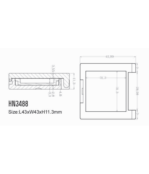 detail of HN3488-4 cor caixa de pó de embalagem cosmética